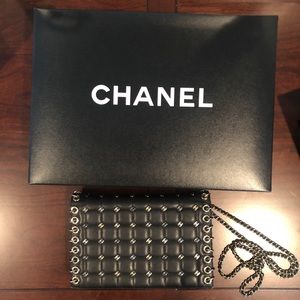 Super Rare Chanel clutch with metal accents